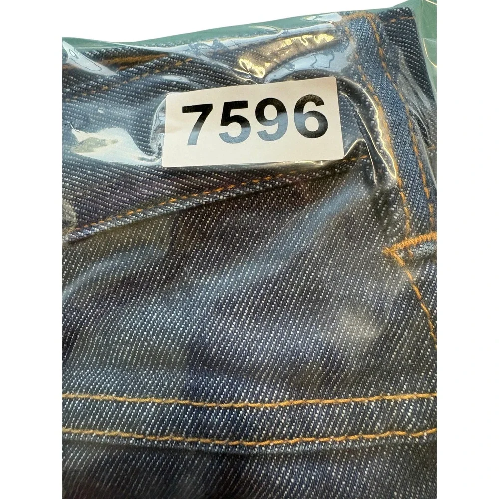 Gustin Slim Selvedge Raw Denim Jeans Mens 34 Blue Indigo Stretch Straight Leg